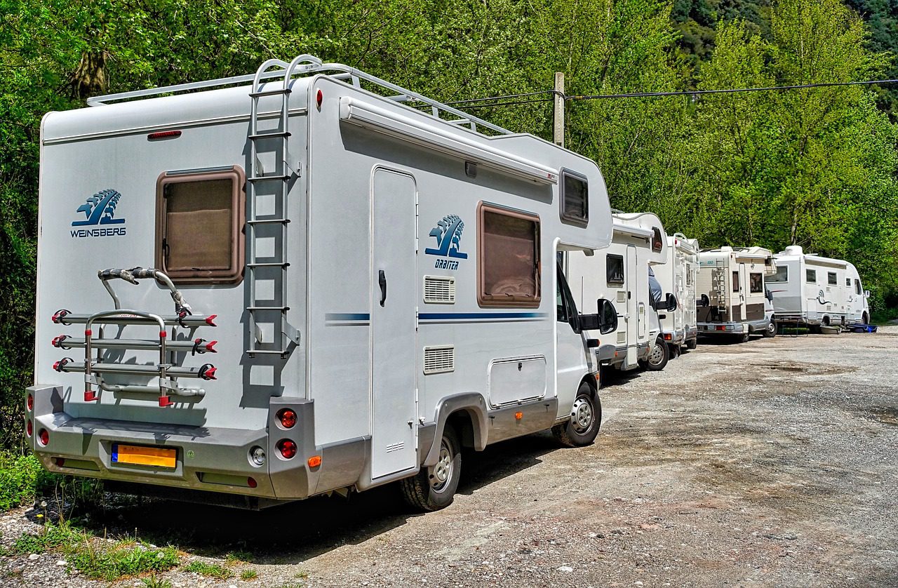 motorhomes, park, campers